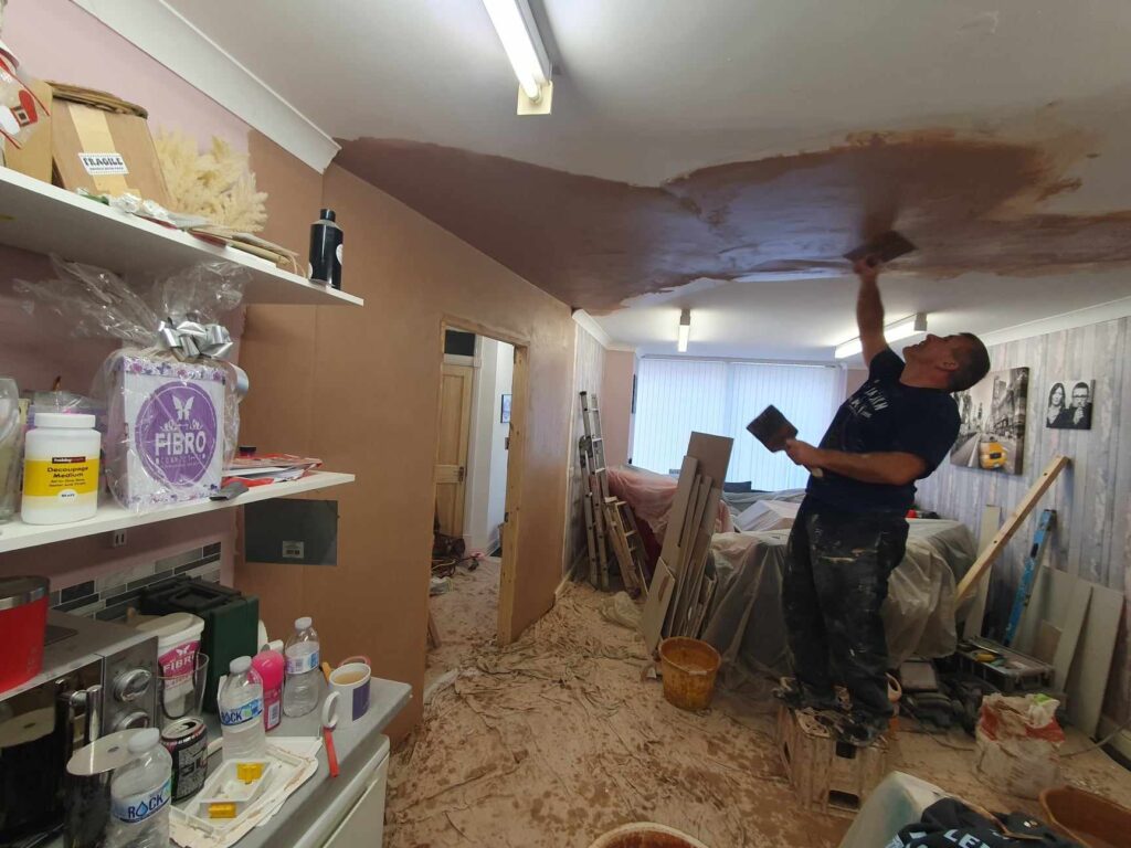 Main room plastering